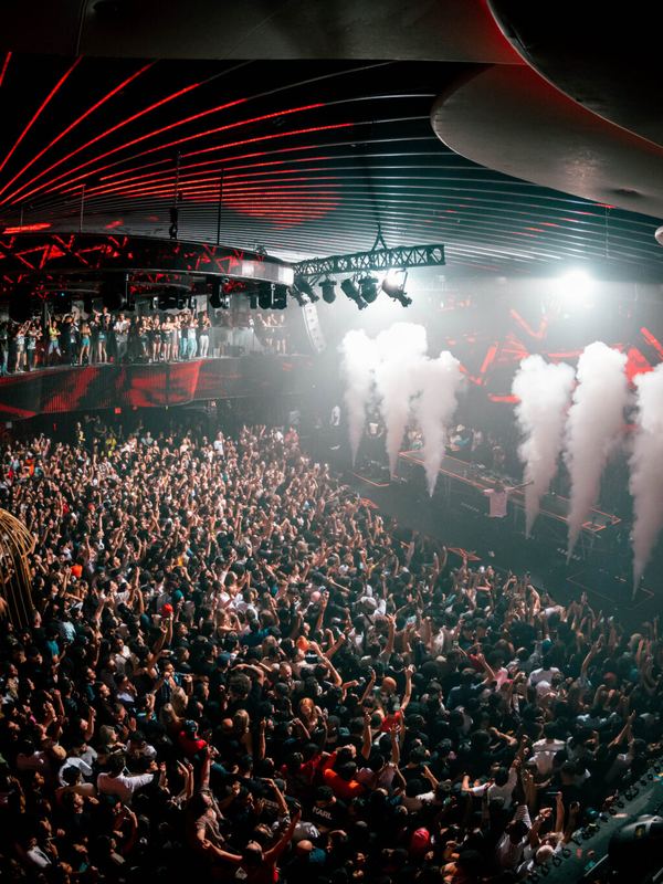 Huge crowd on the dance floor at Rebel nightclub in Toronto